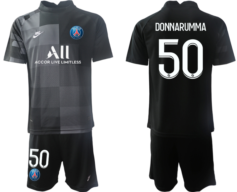 Men 2021-2022 Club Paris St German black goalkeeper #50 Soccer Jersey->paris st german jersey->Soccer Club Jersey